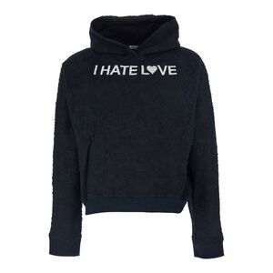 Jordanluca Men Black Hoodie With Fixed Hood And Print On The Front In Cotton Man